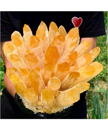 Natural Crystal Rough Crystal Cluster Natural Yellow Phantom Quartz Crystal Cluster Specimen (Size : 500-550g) - Buy Online on GoSupps.com