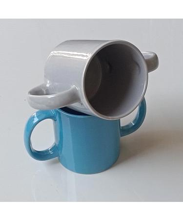 AncientImpex Dual Handle Mug Set of 2 - BPA-Free Ceramic Mugs for Tremors - 11.83 Fl. Oz. (Blue Gray) - Buy Online on GoSupps.com