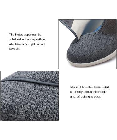 Men's Adjustable Diabetic Slipper Shoes - Lightweight Walking Shoes for Elderly - Black Grey, Size 12 - Buy Online on GoSupps.com