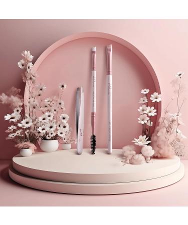 Buy Luvia Eyebrow Brush Set - Vegan Prime Brow Kit with 3 Cosmetic Brushes & Tweezers - International Shipping Available - Buy Online on GoSupps.com