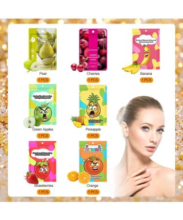 Sheet Mask 7 pc Fruit Extract Masks Organic Face Mask Pineapple Face Mask Moisturizing Facial Mask Face Facial Mask Collagen Face Mask Hydrating Improve dullness & Brighten Women/Men for All Skin - Buy Online on GoSupps.com