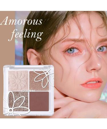 Eyeshadow Makeup Palette Waterproof 4 Colors Eye Shadow Palette | Matte and Shimmer Pigmented Blending Eye Shadow Pallet Natural Velvet Texture Eye Shadow Makeup Palette for Her Mona43henry 01 - Buy Online on GoSupps.com