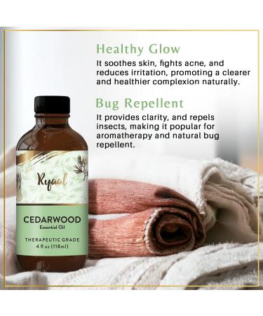 Cedarwood Essential Oil - Premium Aromatherapy Skin & Hair Care 4 Fl Oz - Natural Undiluted Oil for Diffuser Candle & Soap Making - Buy Online on GoSupps.com