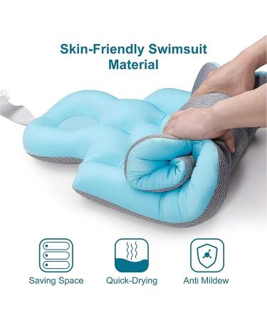 Full Body Bath Pillow with Head and Tailbone Support | Non-Slip Bath Tub Mat | 93x40cm Blue - Buy Online on GoSupps.com