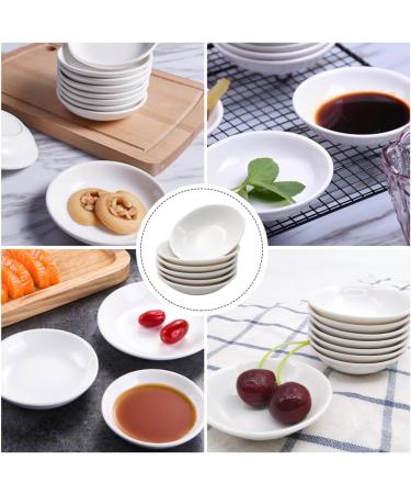 Zerodeko 6pcs Ceramic Saucer Sauce Storage Container Snack Bowl Japanese Soy Sauce 5inch Round Plate Pinch Prep Bowls Ketchup Seasoning Small Dipping Snack Plate Ceramics White re-usable - Buy Online on GoSupps.com