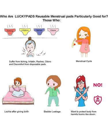 Organic Reusable Menstrual Pads Heavy Flow 3 PCS - LUCKYPADS Sanitary Napkins for Women - 11.81 Inch Day Pad Plus - Buy Online on GoSupps.com