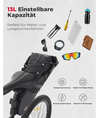 Buy Kemimoto 13L Waterproof Saddle Pocket - Premium Bike Seat Bag for E-Bike & MTB - Buy Online on GoSupps.com