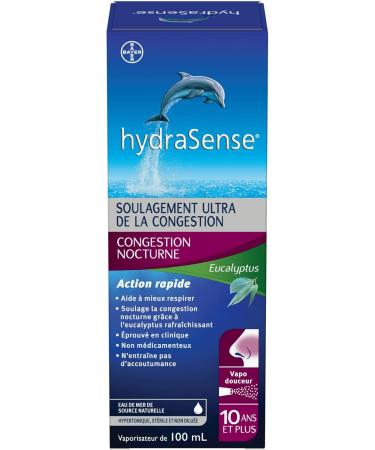 HydraSense Eucalyptus Nasal Spray Specialty Nasal Care With Refreshing Eucalyptus and Mint 100 mL & Gentle Mist Nasal Spray Daily Nasal Care 100% Natural Source Seawater Preservative-Free 100mL - Buy Online on GoSupps.com