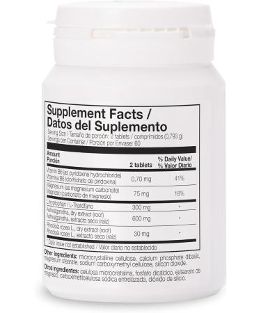 Ana Mar a Lajusticia TRYPTOPHANE Plus ASHWAGANDHA Supplement + RHODIOLA & Magnesium 60 TABS, Vegan, Gluten Free, Kosher, Halal, Lactose Free, 600 mg, Support Strees, Relief, Energy and Sleep. - Buy Online on GoSupps.com