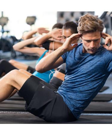 BALEAF Men's 2-in-1 Athletic Running Shorts - Quick Dry Workout Shorts with Zipper Pocket, Medium, Black - Buy Online on GoSupps.com