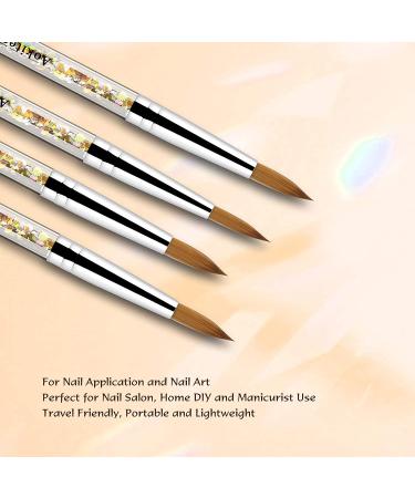 Acrylic Brush for Nails #20 - Sable Kolinsky Nail Brush for Acrylic & Gel Art | Zobelhaar Wood Brush for Manicure & Nail Polish Decorative Sequins - Buy Online on GoSupps.com
