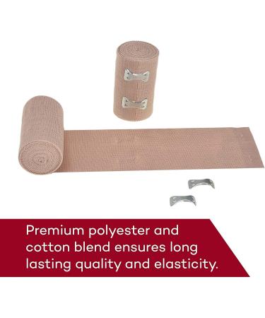 Dealmed Compression Bandages 3 Inch with Clip Closure - Stretch Elastic Wraps for Injuries & Wound Care - Pack of 2 - Buy Online on GoSupps.com