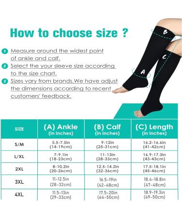 Shop Bropite Open Toe Compression Socks - 2 Pairs XXL A Black - Ideal for Men & Women - Enhance Comfort & Support - Buy Online on GoSupps.com