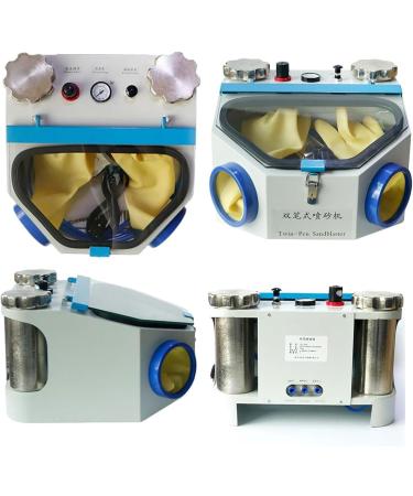 Buy Bceer Double Pencil Edge Sandblaster - 2 Metal Tanks LED Light Large Viewing Window | Ideal for Glass & Metal Rust Removal - International Shipping Available - Buy Online on GoSupps.com