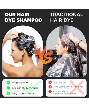 Natural Black Hair Dye Shampoo - 3-in-1 Herbal Color Solution for Men & Women | Ammonia-Free Lasts 30 Days - 16.90 oz - Buy Online on GoSupps.com