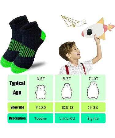 Jamegio Boy Socks 12 Pairs Kid's Athletic Ankle Sport Socks for Ages 7-10 Years - Multicolor - Buy Online on GoSupps.com