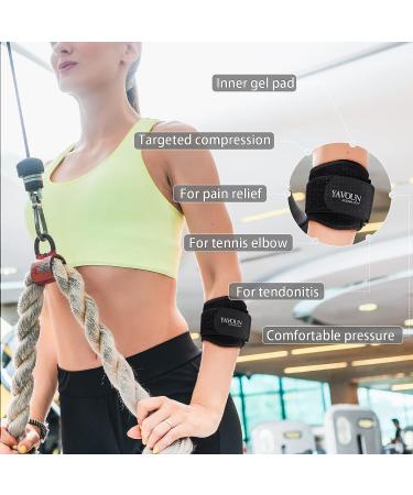YAVOUN Tennis Elbow Brace - Adjustable Strap Support for Tendonitis Treatment - Comfortable Compression for Pain Relief - Black (L-XXL) - Buy Online on GoSupps.com