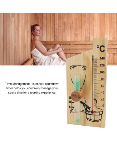 Sauna Thermometer Hourglass - Golden 15-Minute Time Measurement for Sauna Rooms - Buy Online on GoSupps.com