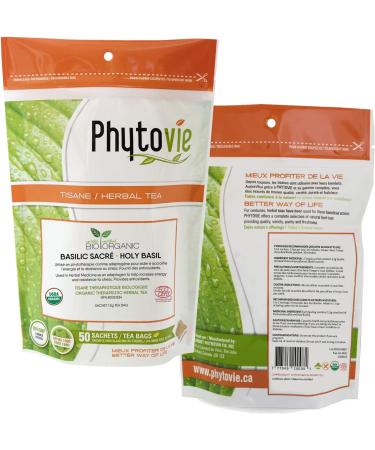 Holy Basil Organic Herbal Tea Helps Increase Energy and Resistance to Stress Pack of 50 Tea Bags - Buy Online on GoSupps.com