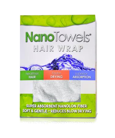 Nano Towels Hair Drying Wrap Twisty Towel | Designed for Drying Fine  Delicate  Thinning  Curly and Frizzy Hair | Replaces Hair Dryers  Cotton Bath Towels. One Size Fits All 10x26 Inch (Pack of 1)