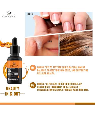 CARAWAY Sea Buckthorn Oil - Whole Berry 1 Fl Oz | Omega-7 Rich Super Critical Extract | Himalayan Sea Buckthorn Berry Oil - Buy Online on GoSupps.com