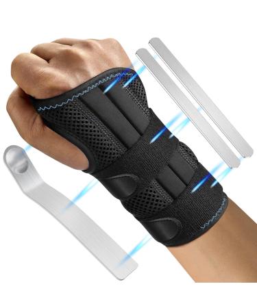 EVXVE Wrist Support Brace For Carpal Tunnel Wirst Splint With 3 Metal Splints & Straps-Helps Relieve Tendinitis Arthritis Carpal Tunnel Pain Women Man Hand Splint For Night Left L/XL