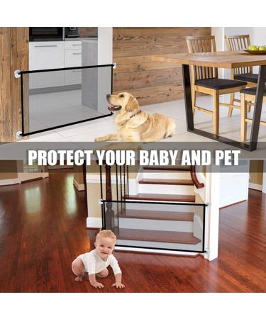 Portable Foldable Mesh Pet & Baby Safety Gate - 70.9x28.3 - Indoor/Outdoor Use - Install Anywhere - Black - Buy Online on GoSupps.com