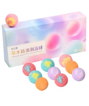 10 Bombes de Bain de Pieds Coffret-Cadeau de Boule de Bain Aux Huiles Essentielles Naturelles Dissoudre Rapidement hydrate la Peau S che Id es de Cadeau pour Femme pour Le Bain et Spa