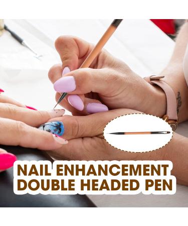 2pcs Professional Nail Clean Up Brushes for French Manicure | Round Angled Tip Head Pen Painting Tools for Gel Polish Mistake Cleaning & Art Design - Premium Synthetic Bristles (Tea Brown) - Buy Online on GoSupps.com