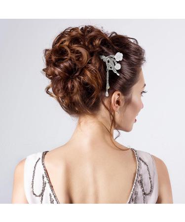 3-Piece Chinese Hair Stick & Japanese Hairpin Set - Pearl Rhinestone Flower Hair Accessories for Women - Vintage Tassel Chignon Jewelry - Traditional Style - Buy Online on GoSupps.com