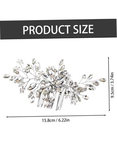 Bride Hair Accessories Lightweight Wedding Hair Clip Floral Leaf Bridal Hair Comb Exquisite Wedding Hair Clip Multipurpose Diamond Hair Accessories for Women Girls Sliver - Buy Online on GoSupps.com