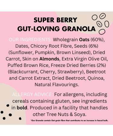 Bio&Me: Super Berry Gut-Loving Granola 5-Pack (5 x 360g Total) / Vegan No Added Sugar High Fibre Breakfast - Buy Online on GoSupps.com