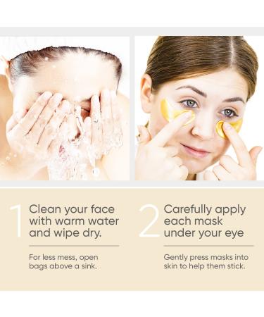 Under Eye Patches - 40 Pairs | Gold Eye Masks with Amino Acids & Collagen for Dark Circles & Puffiness - Buy Online on GoSupps.com