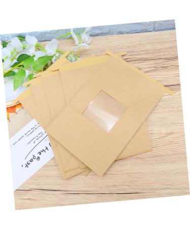 SOLUSTRE 50pcs Self-sealing Kraft Paper Stand up Bag Food Grade Kraft Paper Self Sealing Food Bags Choclates Kraft Bags Christmas Chocolates Window Food Bag Open The Window Chocolate Coins - Buy Online on GoSupps.com