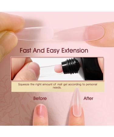 Rosalind Nail Extension Gel Kit - Pink Acrylic Gel 60ml UV/LED Polish Nail Brush & Tips for Easy Soft Pink Nail Extensions - Buy Online on GoSupps.com
