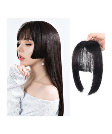Bangs Hair Clip Clip in Hair Bangs Synthetic Hair Princess Cut Bangs Hair Piece Fringe Bangs Clip-on Quick Cosplay Bangs Hair Extensions Fake Straight Natural Fringe Hair for Women Bangs Clip in Hair Natural black