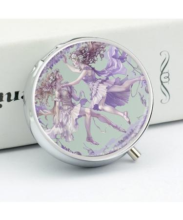 Travel Pill Box with Two Fairies 3 Compartment Portable Medicine Organizer for Purse & Pocket - Buy Online on GoSupps.com