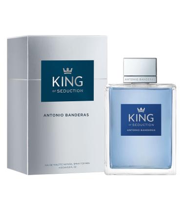 Banderas Antonio Perfumes - King of Seduction - Eau de Toilette Spray for Men - Long Lasting - Masculine Intense and Energetic Fragrance - Bergamot Apple and Amber notes - 6.8 Fl Oz Aquatic 6.8 Fl Oz (Pack of 1)