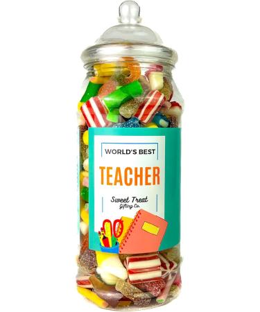 World's Best Teacher Thank You Gift for Teacher Sweets Jar Thank you Teacher Gifts 670g Jar of Sweets By The Sweet Treat Gifting Co. - Buy Online on GoSupps.com