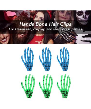 6 Pieces Hair Clips Halloween Hair Accessories for Women and Girls Skeleton Hand Hair Clips Punk Horror Bone Hair Clip for Party Cosplay - Buy Online on GoSupps.com