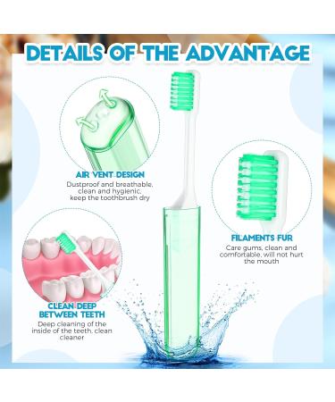 Buy Nuen 2-Piece Portable Soft Toothbrush Set - Foldable Travel & Camping Toothbrushes with Soft Bristles & Toothpaste - Mini Case in Green Shell for Adults - Buy Online on GoSupps.com