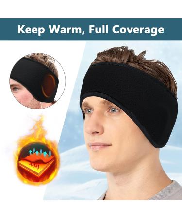 Yepnfro Winter Sports Headband for Men & Women | Fleece Ear Warmer for Cycling Running Hiking & Jogging - Black & Blue - Buy Online on GoSupps.com