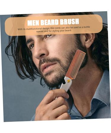 Beaupretty Foldable Face Hair Brush & Bottle Opener - Portable Stainless Steel Travel Comb for Men's Beard Care & Hair Cutting - Buy Online on GoSupps.com
