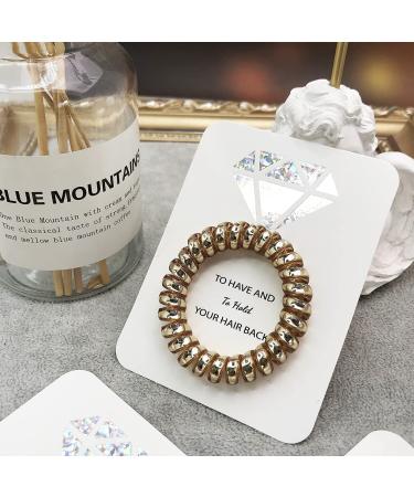 Bachelorette Party Hair Ties Set - Bridesmaid Proposal Gifts - Spiral Scrunchies for Bridal Shower/Wedding - Champagne Color - Pack of 7 - Buy Online on GoSupps.com