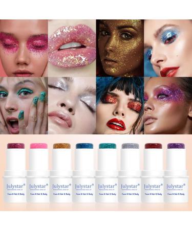 Blue Mermaid Face & Body Glitter Stick - Waterproof Sparkling Glitter Gel for Eyes Lips Hair | Fine Sequins Makeup (#04) - Buy Online on GoSupps.com