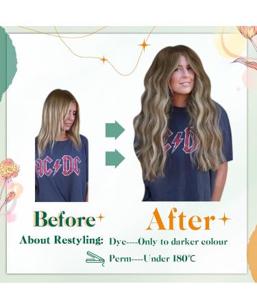 Easyouth Real Hair Wire Extensions 18 Inch Ombre Brown to Blonde 80g - Natural Invisible Fish Line Hair Extensions - #6/60/6 - Buy Online on GoSupps.com