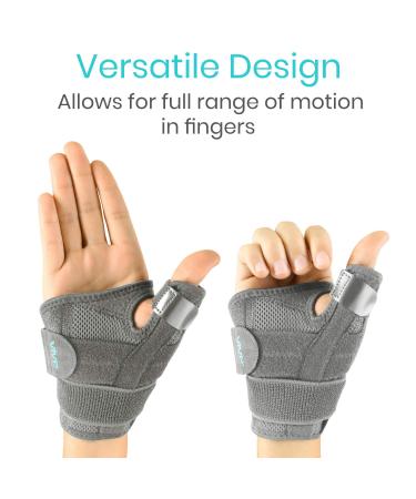 Vive Arthritis Thumb Splint - Thumb Spica Support Brace for Pain, Sprains, Strains, Arthritis, Carpal Tunnel - Wrist Strap - Left/Right Hand (Grey) - Buy Online on GoSupps.com
