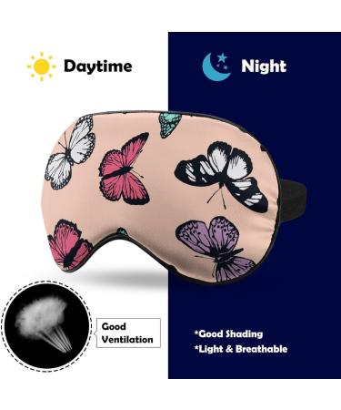 Cute Butterfly Pattern Sleep Mask - Adjustable Strap, Blocks Light for Travel, Men & Women - Buy Online on GoSupps.com
