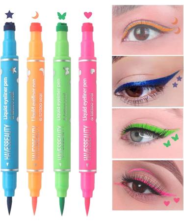  Opilroyn Colored Eyeliner Pen Vibrant Liquid Eye Makeup Smudge-Proof Eyeliner | Eye Makeup Pen Dual-Ended Stamp 4 Colors Smudge-Proof Quick-Drying Precision Tip - Buy Online on GoSupps.com