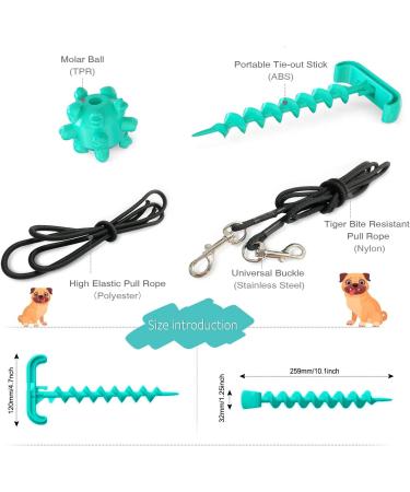 Dog Tie Out Cable & Stake Set with Spiral Ground Anchor & Chew Toy - Perfect for Camping & Backyard - Buy Online on GoSupps.com